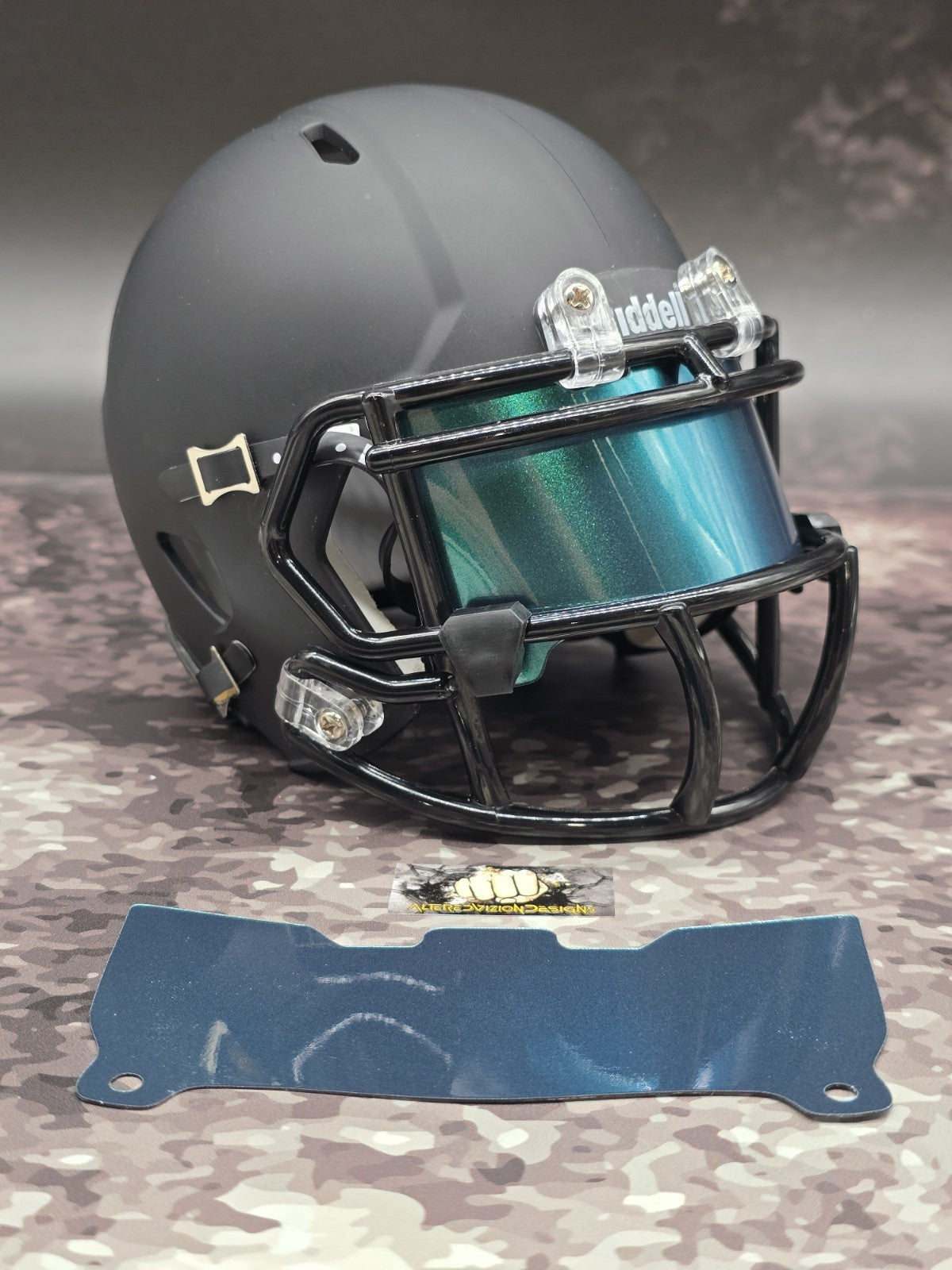 Custom Miami Teal Mini Helmet Visor (Thin Flexi Style)  Riddell compatible
