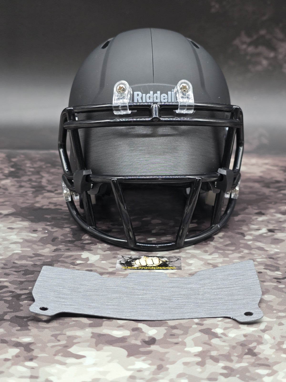Custom Brushed Metal Mini Helmet Visor (Thin Flexi Style)  Riddell compatible