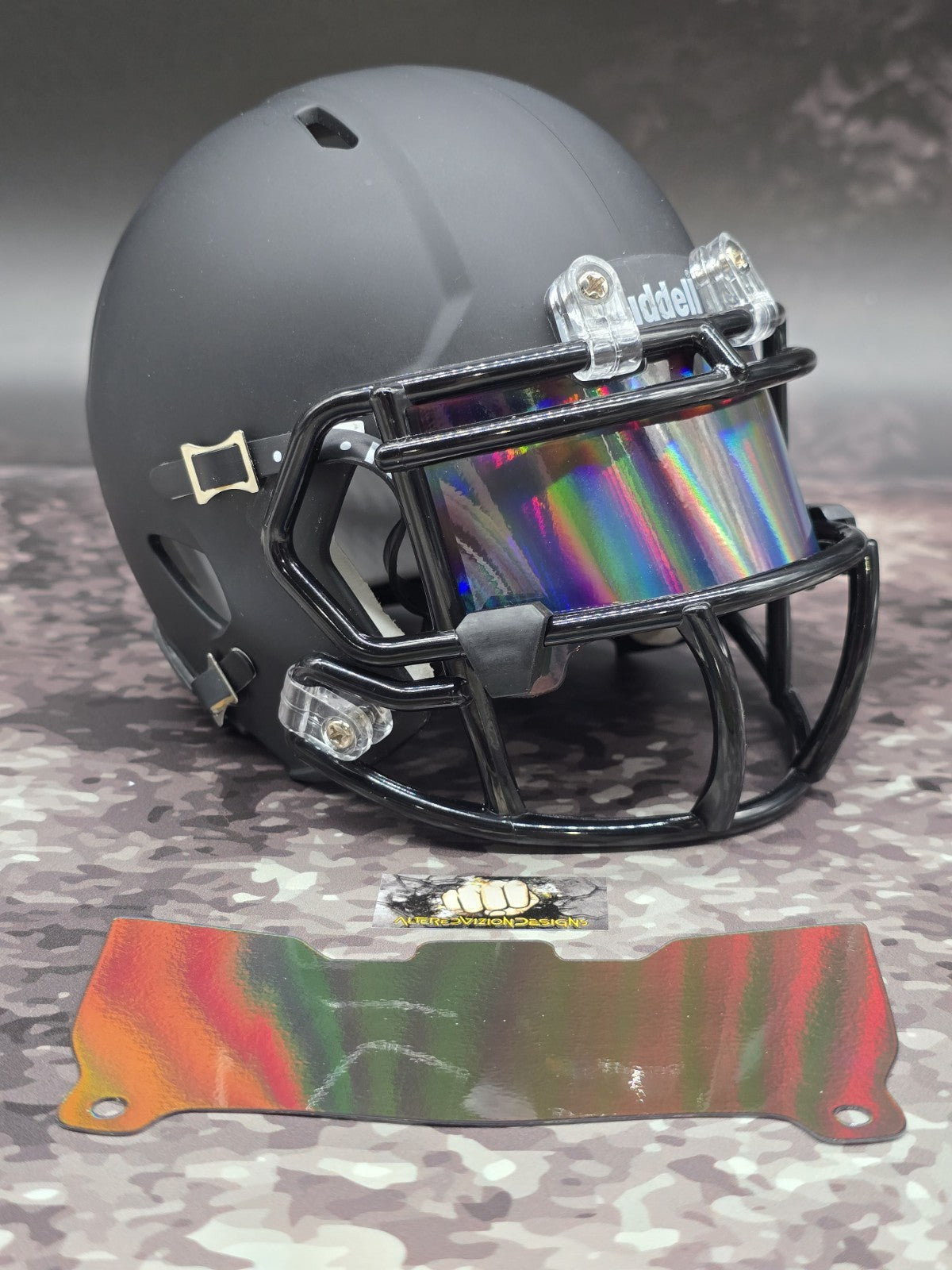 Custom Holographic Mini Helmet Visor (Thin Flexi Style)  Riddell compatible
