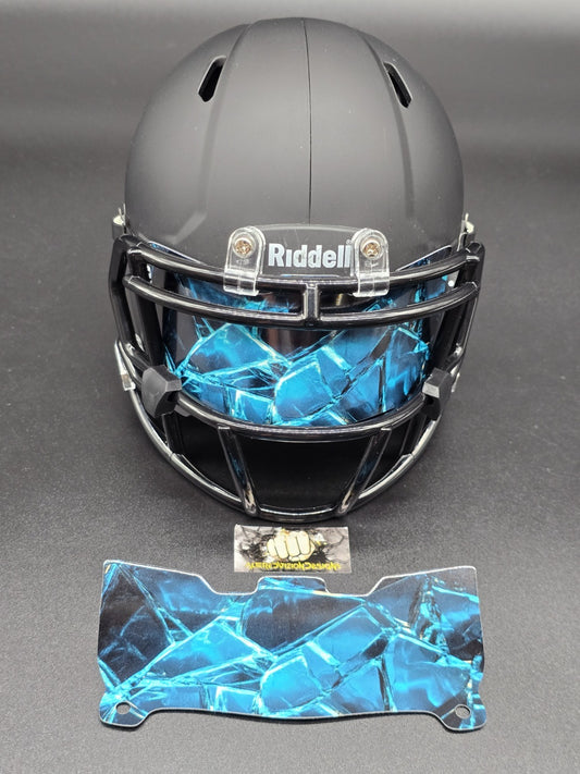 Custom Blue Mini Helmet Visor (Thin Flexi Style)  Riddell compatible