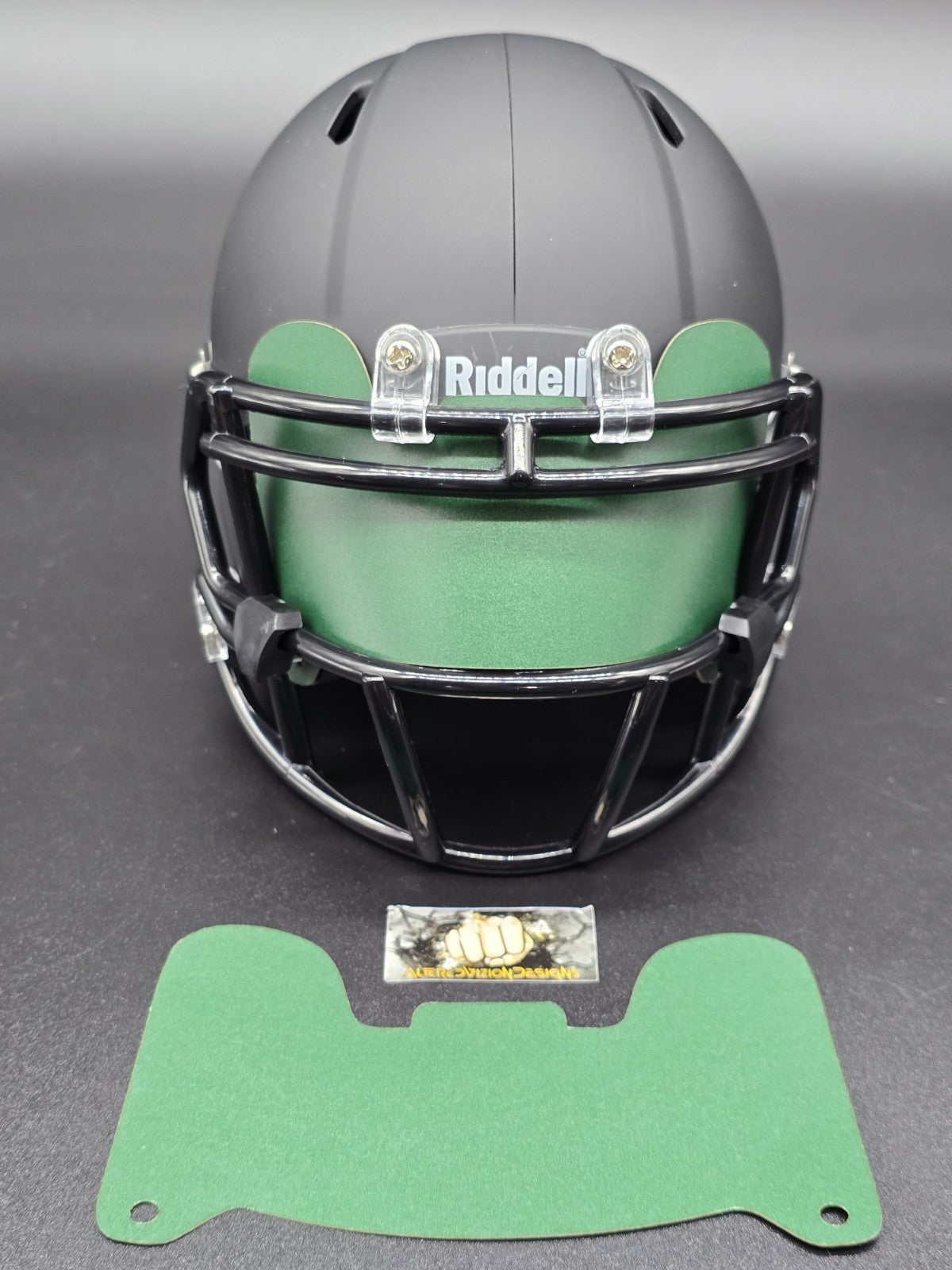 Custom Green Matte Mini Helmet Visor (Thin Flexi Style)  Riddell compatible