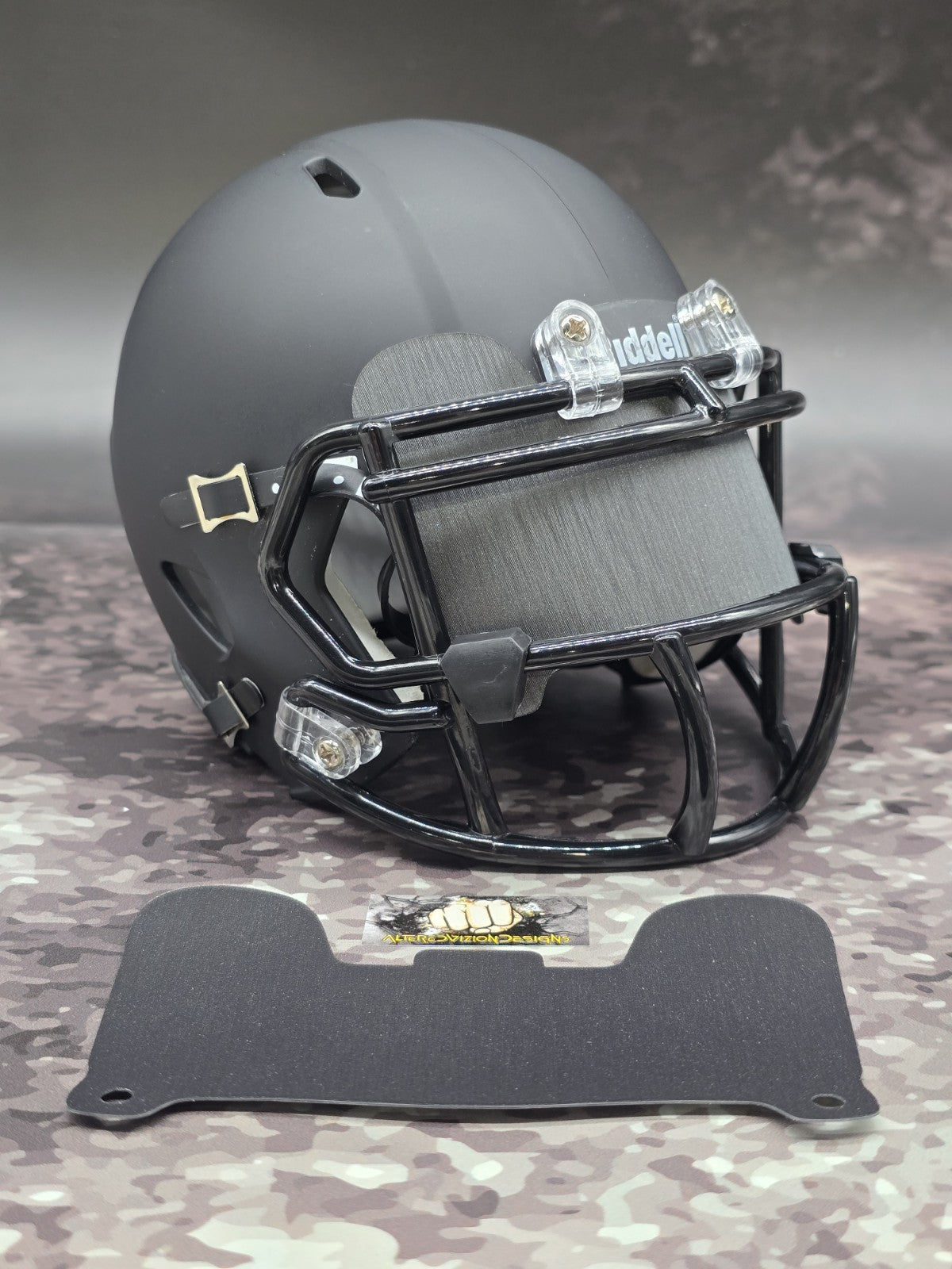 Custom Brushed Metal Mini Helmet Visor (Thin Flexi Style)  Riddell compatible