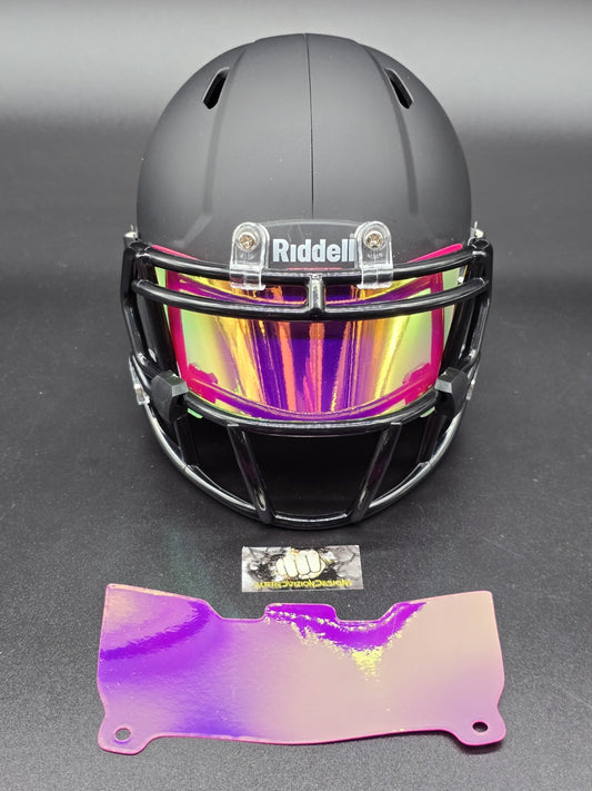 Custom Lite Purple GlossMini Helmet Visor (Thin Flexi Style)  Riddell compatible