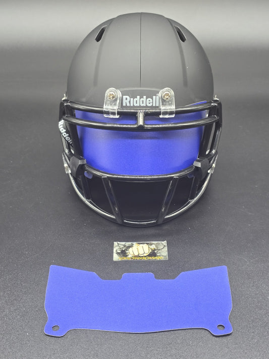 Custom Blue Matte Mini Helmet Visor (Thin Flexi Style)  Riddell compatible