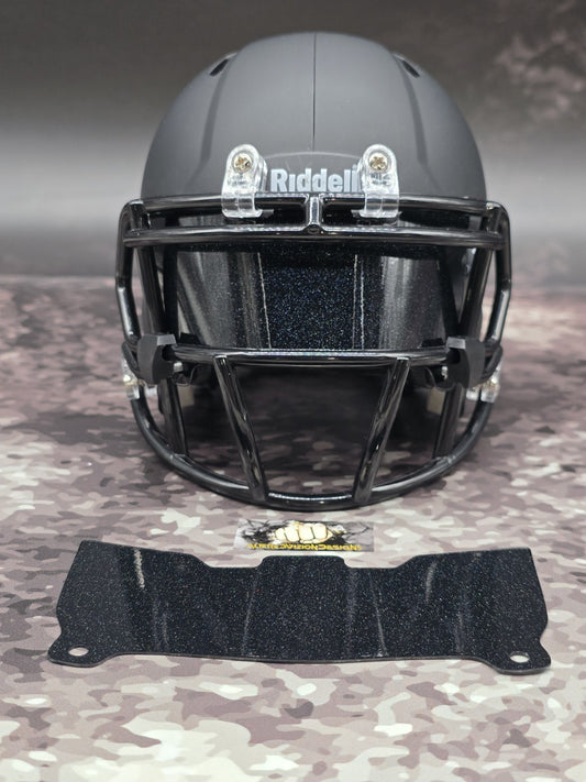 Custom Black Glitter Mini Helmet Visor (Thin Flexi Style)  Riddell compatible