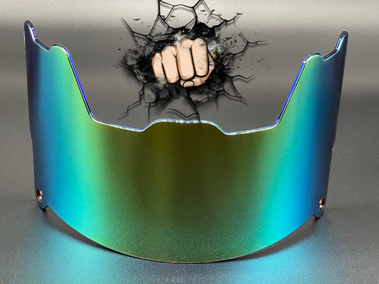 Yellow Blue Chrome mirror Full Size Helmet Visor Replica/Speed/Flex Compatible