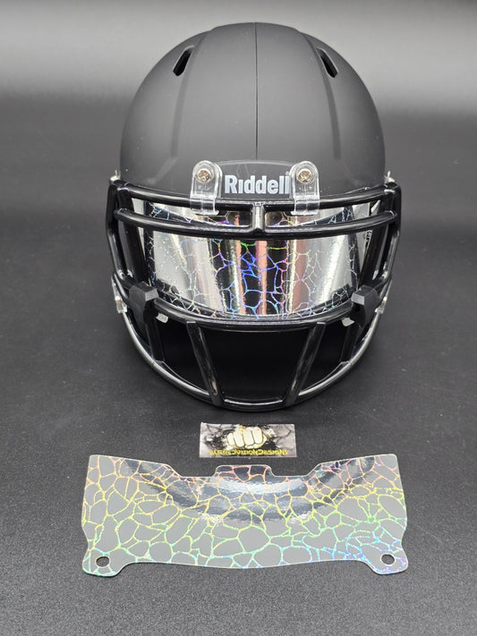 Custom Silver Gloss Mini Helmet Visor (Thin Flexi Style)  Riddell compatible