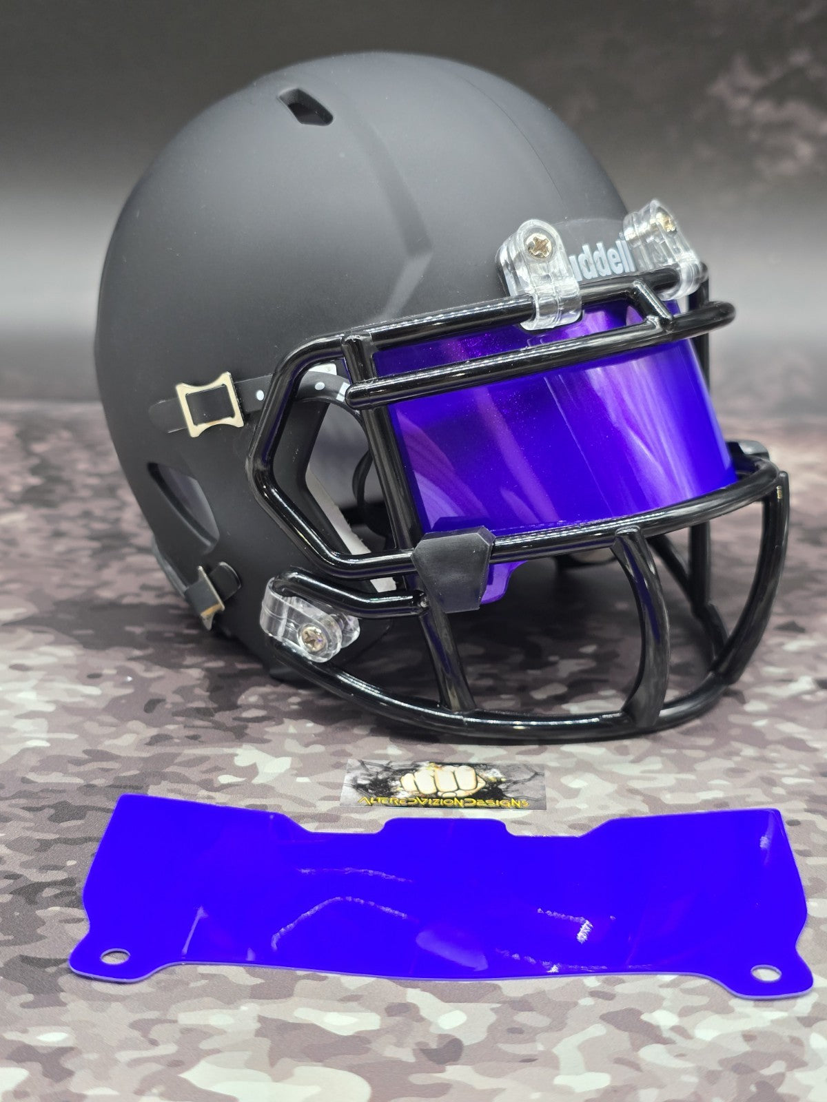 Custom Purple Gloss Mini Helmet Visor (Thin Flexi Style)  Riddell compatible