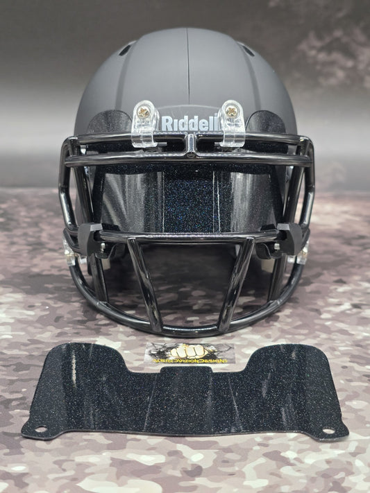 Custom Black Glitter Mini Helmet Visor (Thin Flexi Style)  Riddell compatible