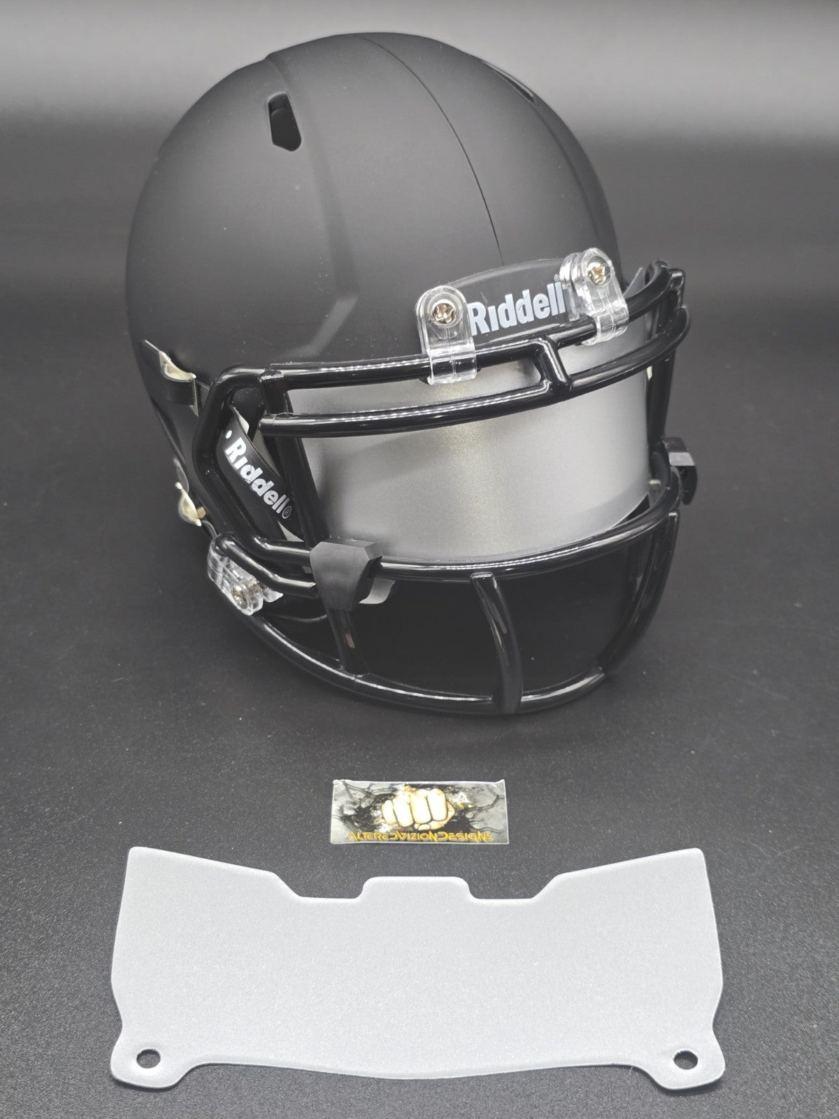 Custom Silver Blaze Mini Helmet Visor (Thin Flexi Style)  Riddell compatible