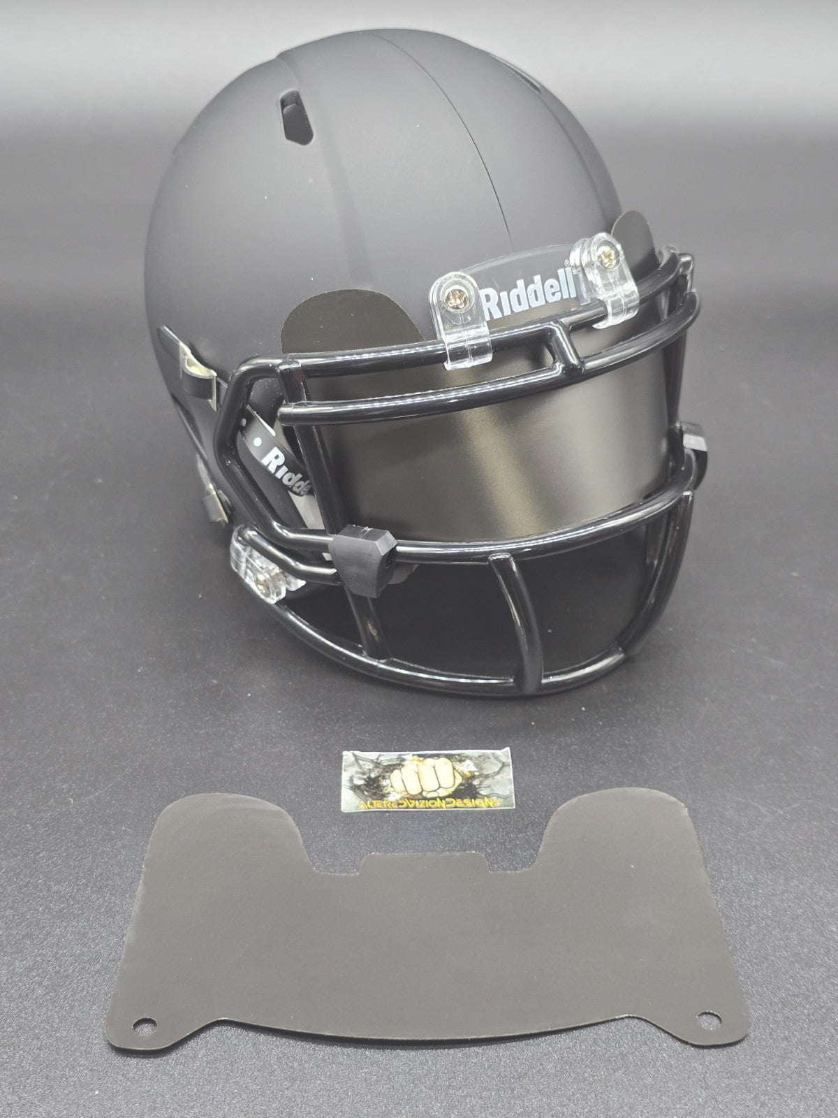 Custom Black Blaze Mini Helmet Visor (Thin Flexi Style)  Riddell compatible