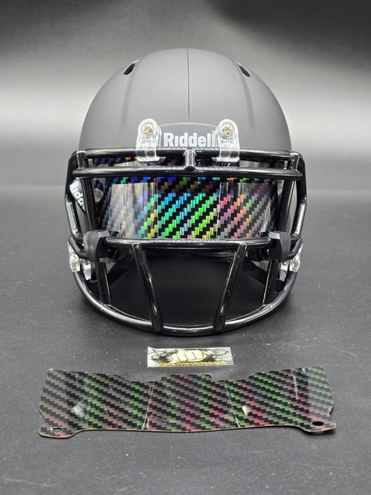 Custom Black Carbon Mini Helmet Visor (Thin Flexi Style)  Riddell compatible
