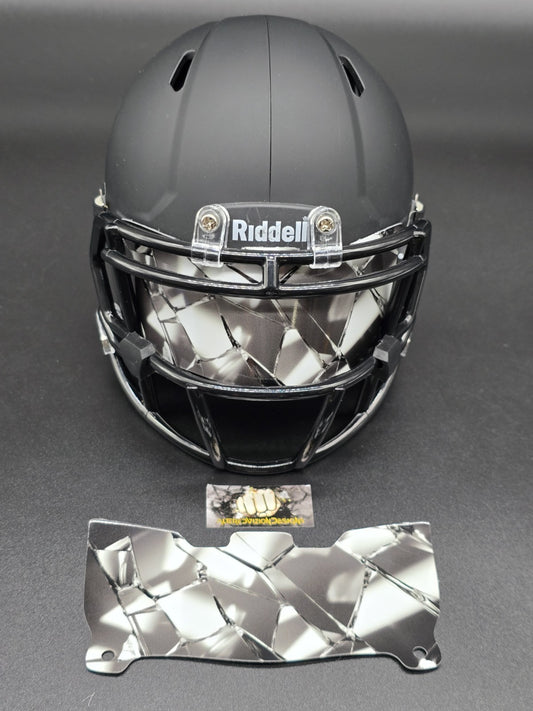 Custom Broken Glass Mini Helmet Visor (Thin Flexi Style)  Riddell compatible