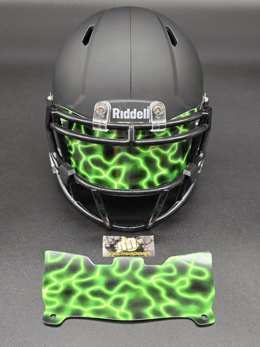 Custom Electric Green Mini Helmet Visor (Thin Flexi Style)  Riddell compatible