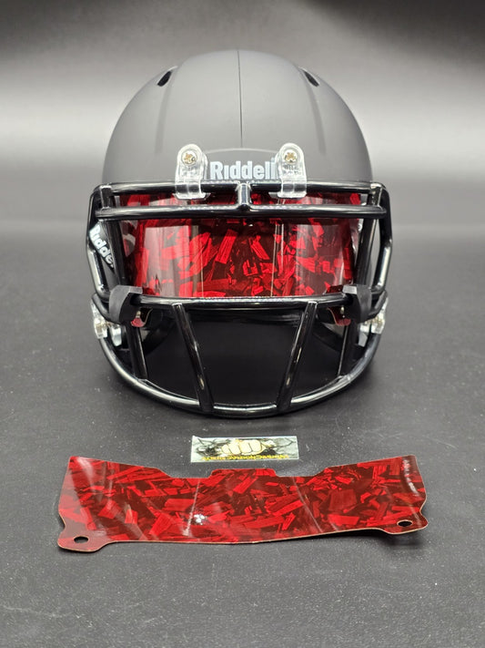 Custom Red Gloss Mini Helmet Visor (Thin Flexi Style)  Riddell compatible