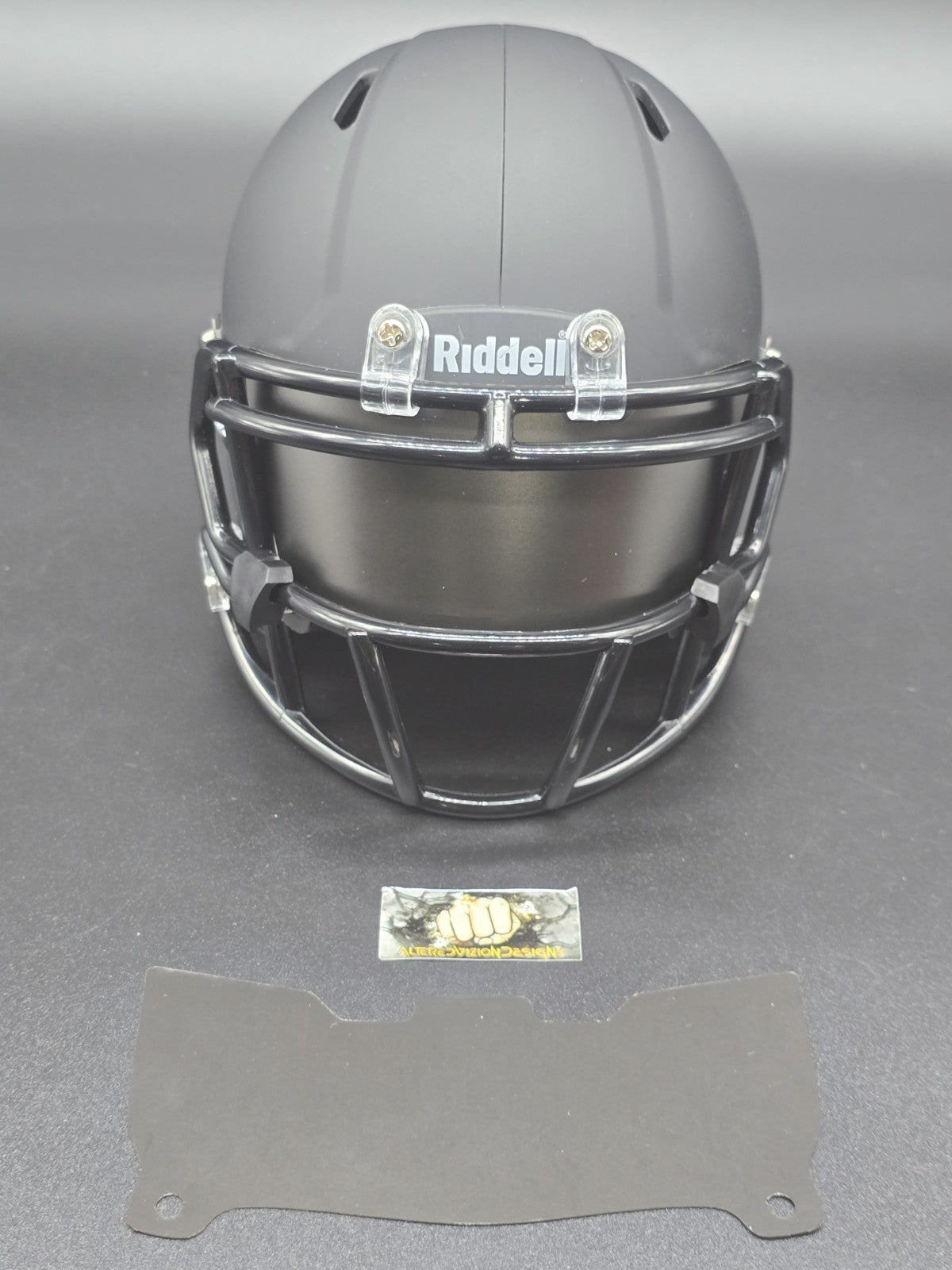 Custom Silver Blaze Mini Helmet Visor (Thin Flexi Style)  Riddell compatible