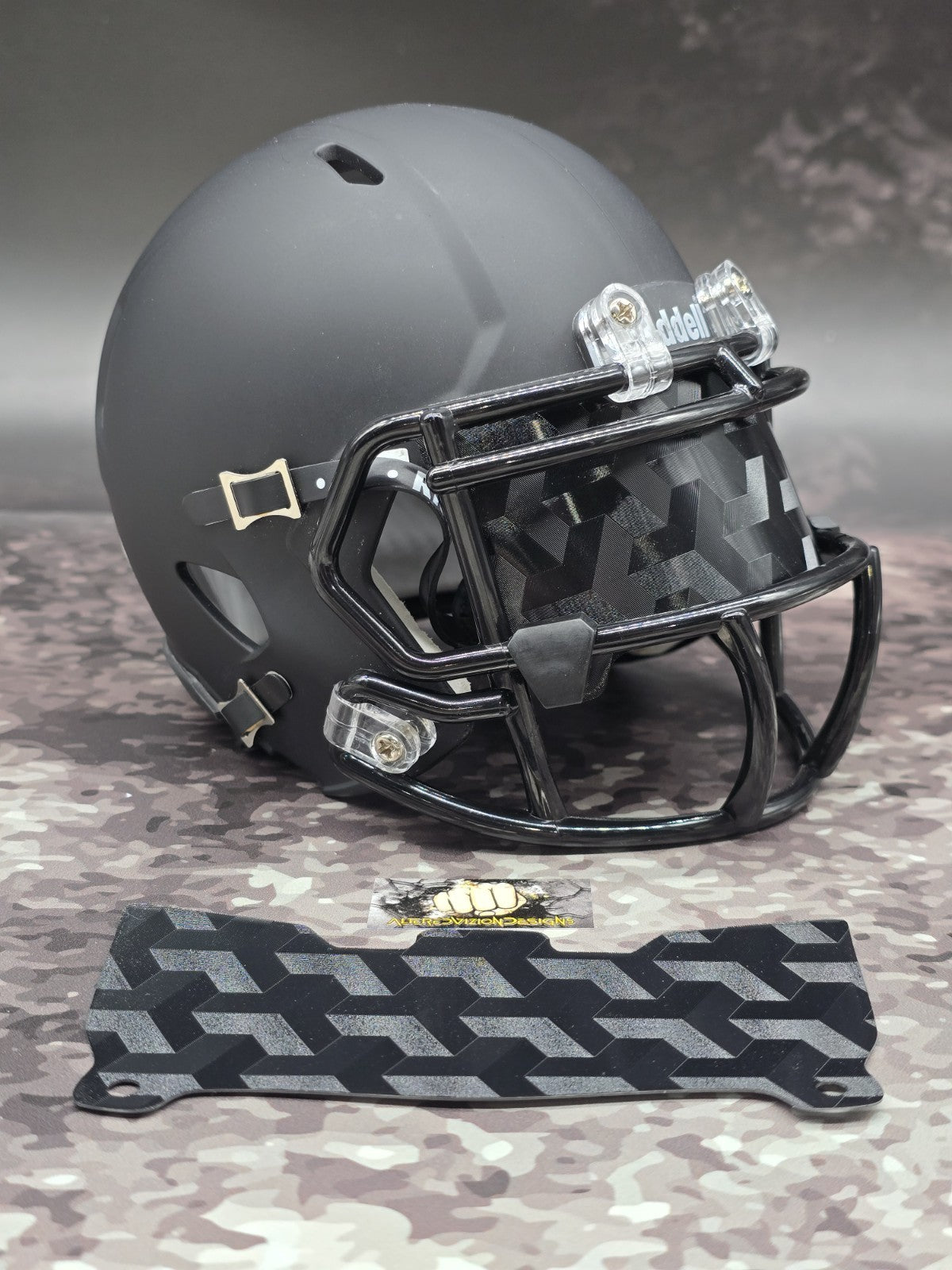 Custom Triangle Carbon Mini Helmet Visor (Thin Flexi Style)  Riddell compatible