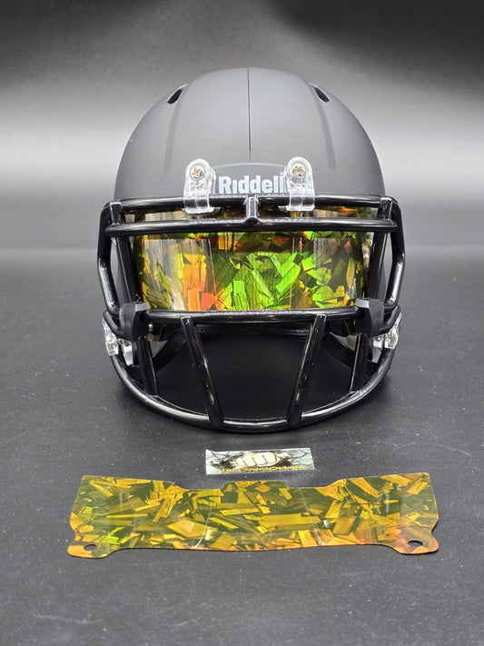 Custom Gold Gloss Mini Helmet Visor (Thin Flexi Style)  Riddell compatible