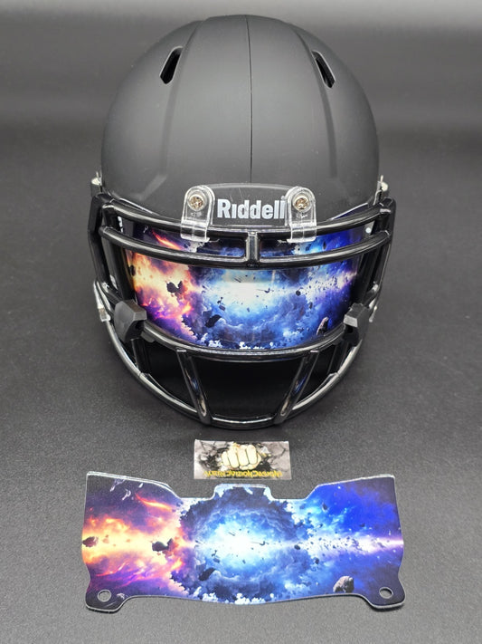 Custom Cosmic Blast Mini Helmet Visor (Thin Flexi Style)  Riddell compatible