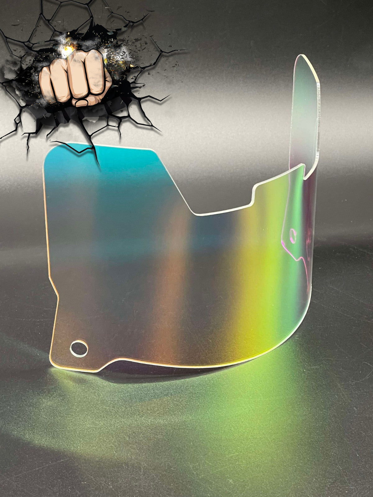 Rainbow Chrome Full Size Visor (Display Only) Replica/Speed/Flex Compatible