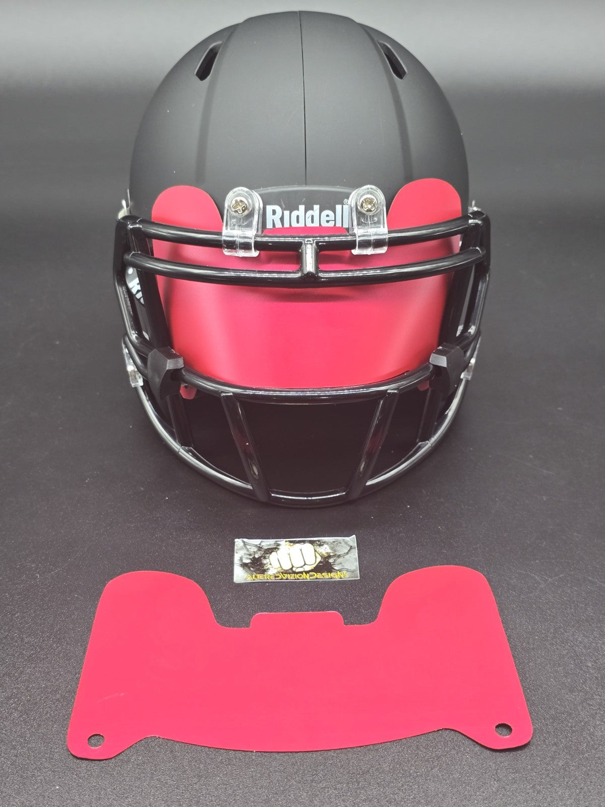 Custom Pink Blaze Mini Helmet Visor (Thin Flexi Style)  Riddell compatible