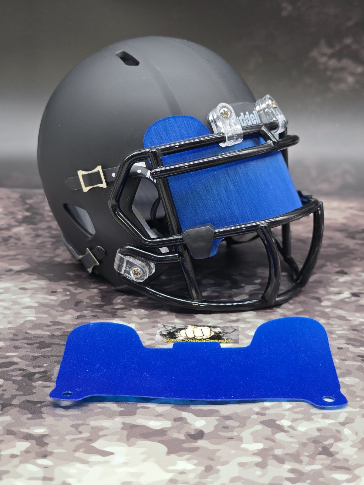 Custom Brushed Metal Mini Helmet Visor (Thin Flexi Style)  Riddell compatible
