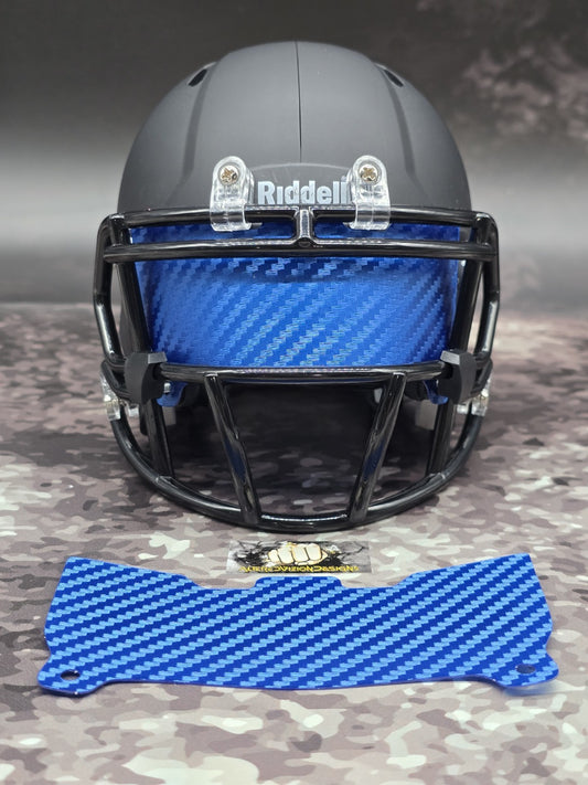 Custom Blue Carbon Mini Helmet Visor (Thin Flexi Style)  Riddell compatible