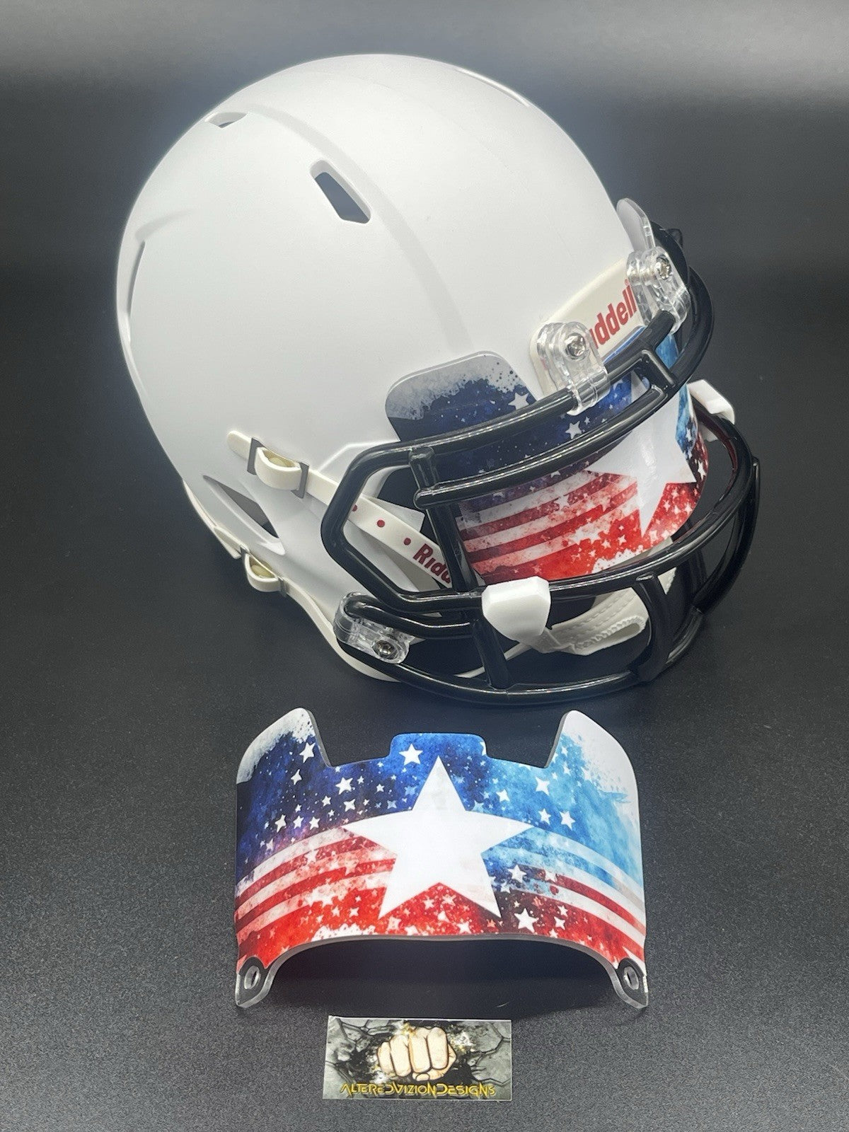 Stars N Stripes Custom Mini Helmet Visor (Hard Style) Riddell Compatible