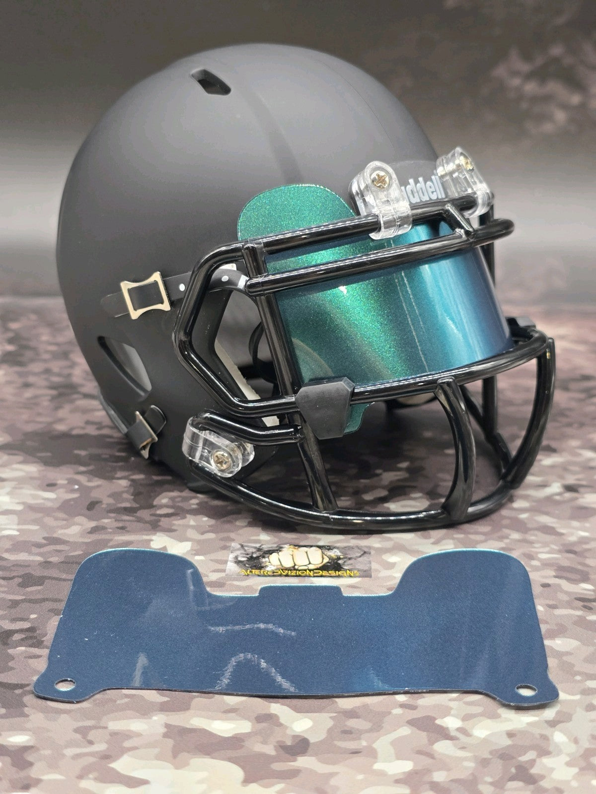 Custom Miami Teal Mini Helmet Visor (Thin Flexi Style)  Riddell compatible