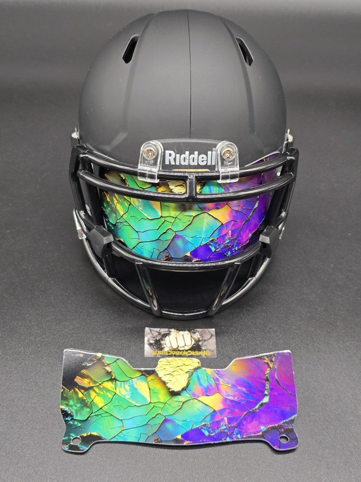 Custom Stained Glass Mini Helmet Visor (Thin Flexi Style)  Riddell compatible