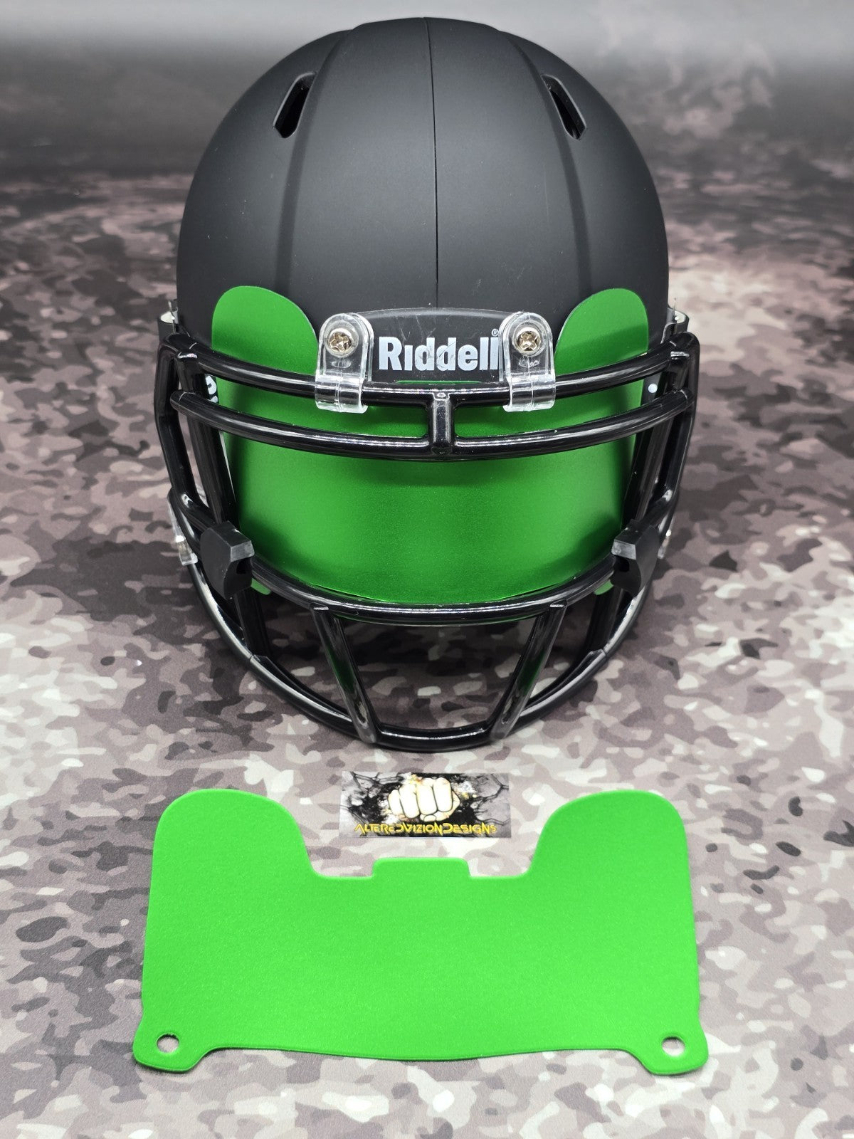 Custom Green Blaze Mini Helmet Visor (Thin Flexi Style)  Riddell compatible