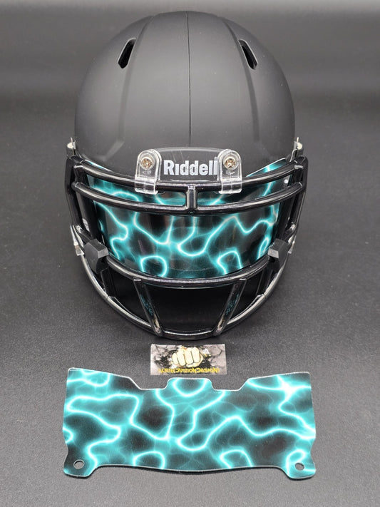 Custom Electric Teal Mini Helmet Visor (Thin Flexi Style)  Riddell compatible
