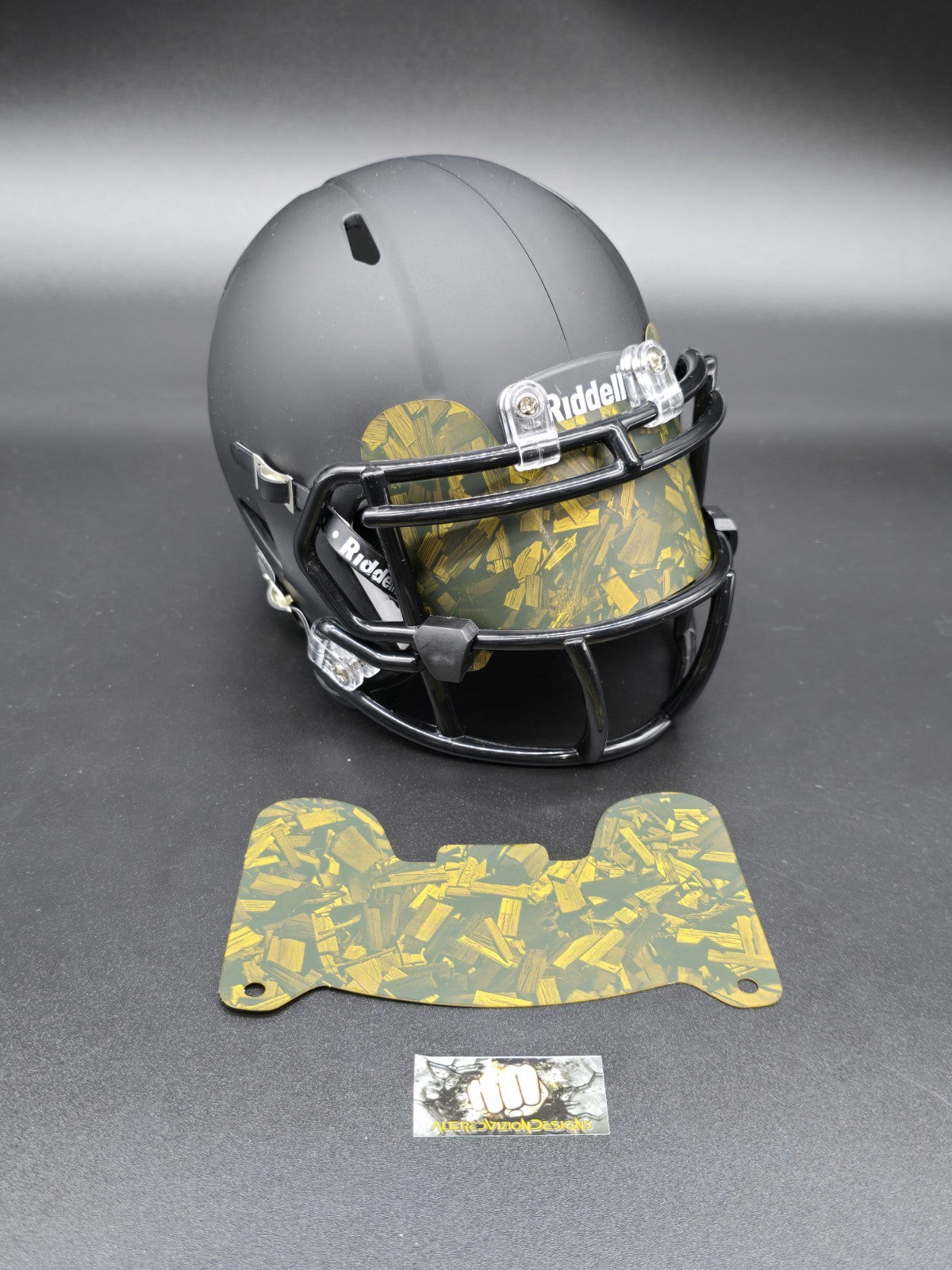 Custom Gold Matte Mini Helmet Visor (Thin Flexi Style)  Riddell compatible