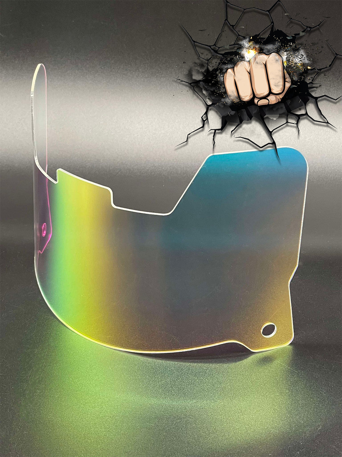 Rainbow Chrome Full Size Visor (Display Only) Replica/Speed/Flex Compatible