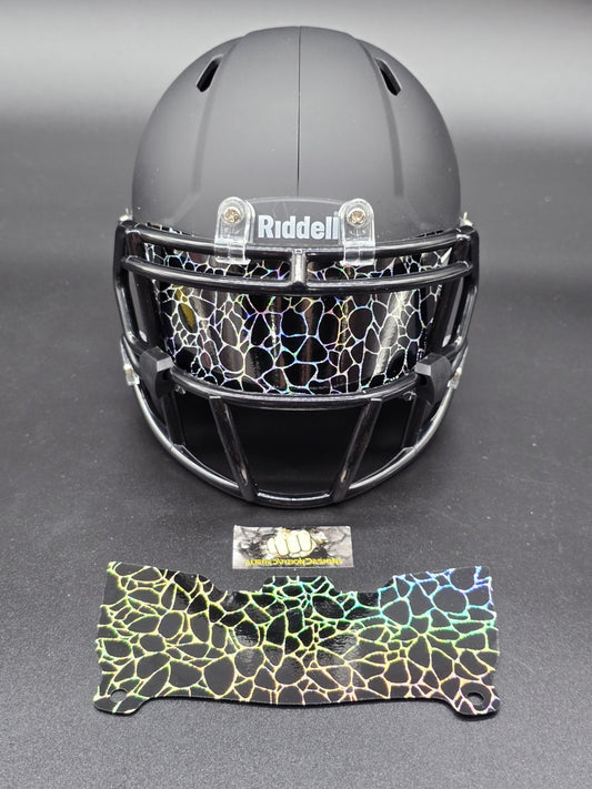 Custom Black Gloss Mini Helmet Visor (Thin Flexi Style)  Riddell compatible