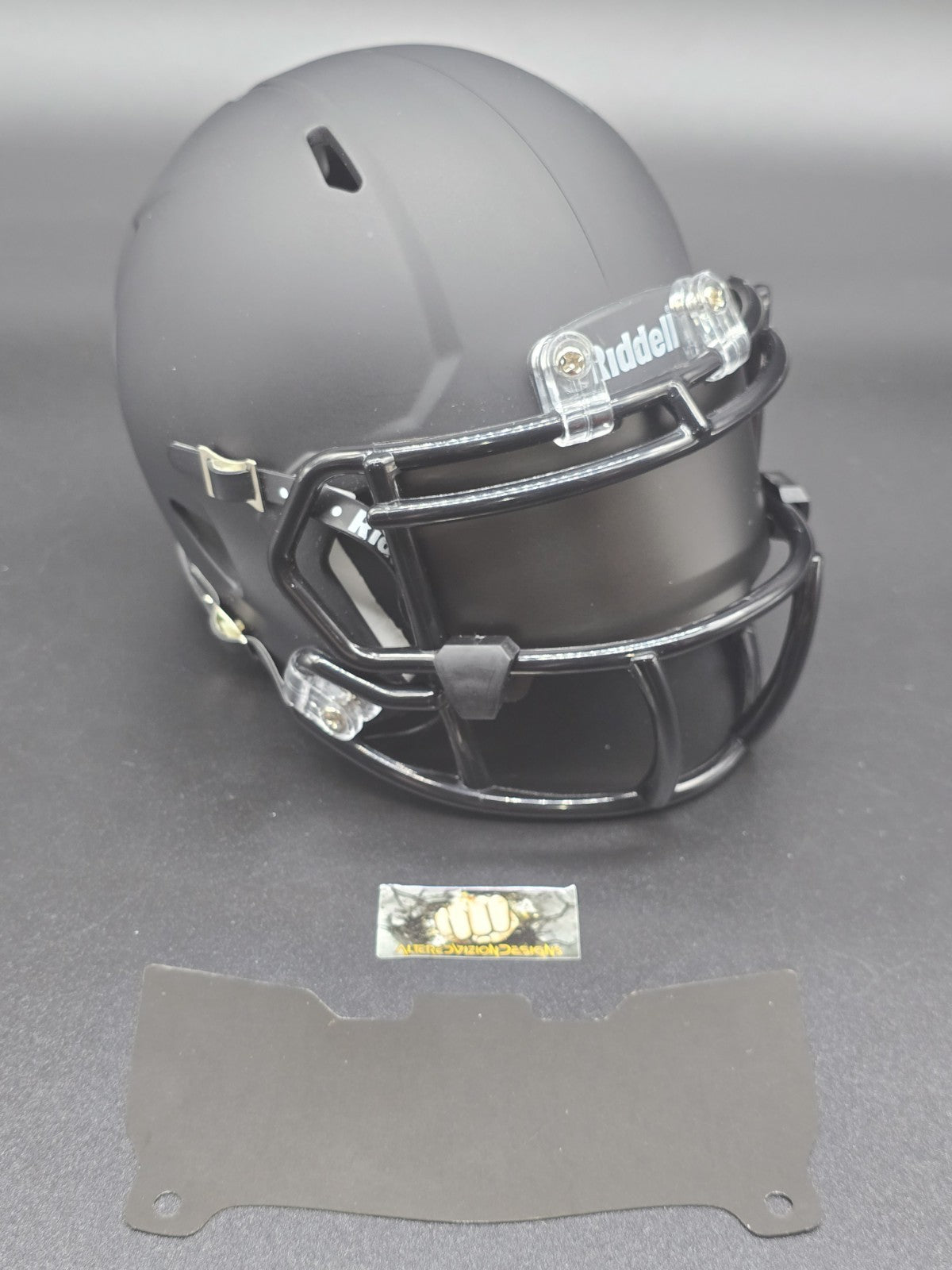 Custom Silver Blaze Mini Helmet Visor (Thin Flexi Style)  Riddell compatible