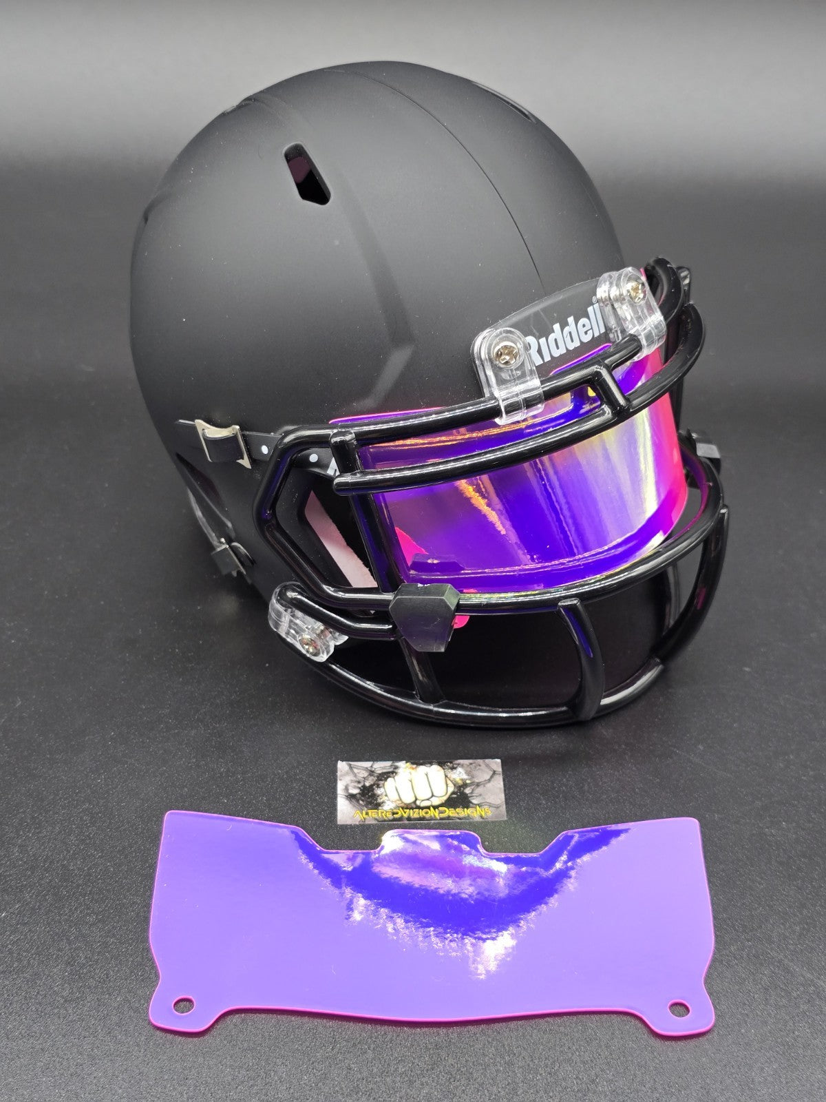 Custom Purple Gloss Mini Helmet Visor (Thin Flexi Style)  Riddell compatible