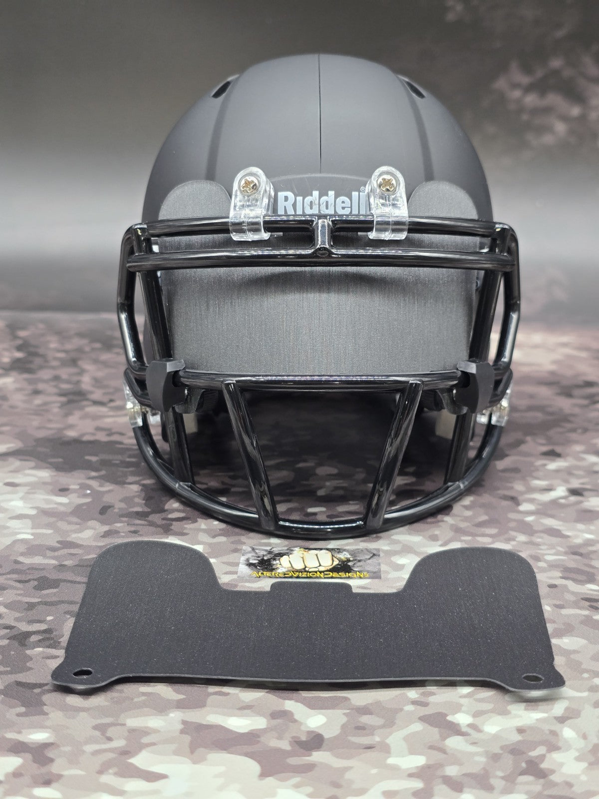 Custom Brushed Metal Mini Helmet Visor (Thin Flexi Style)  Riddell compatible