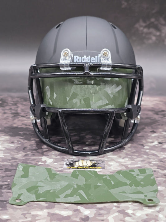 Custom Army Green Mini Helmet Visor (Thin Flexi Style)  Riddell compatible