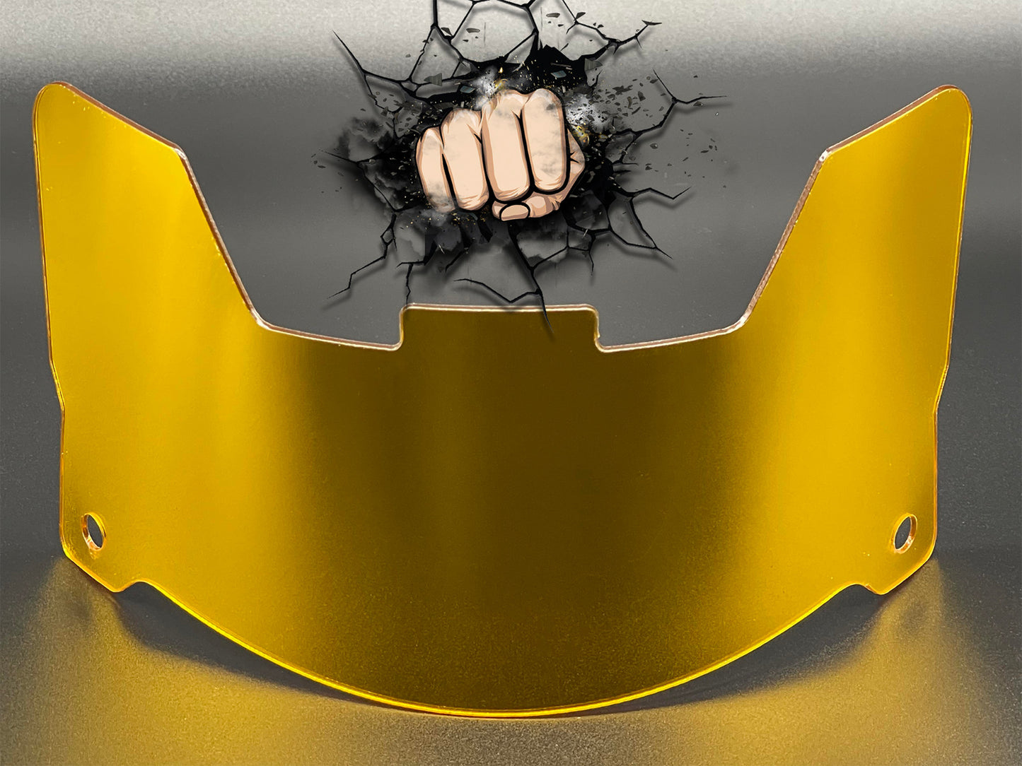 Gold Chrome Full Size Visor (Display Only) Replica/Speed/Flex Compatible