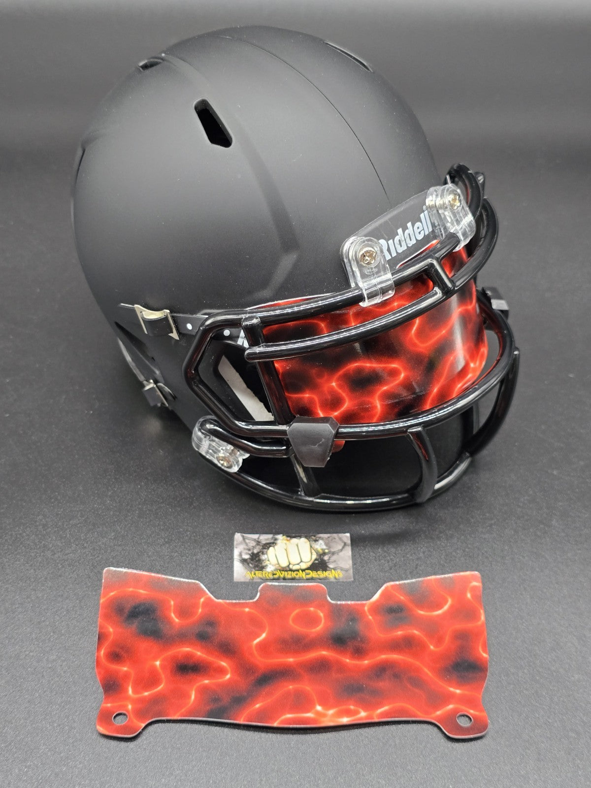 Custom Electric Red Mini Helmet Visor (Thin Flexi Style)  Riddell compatible