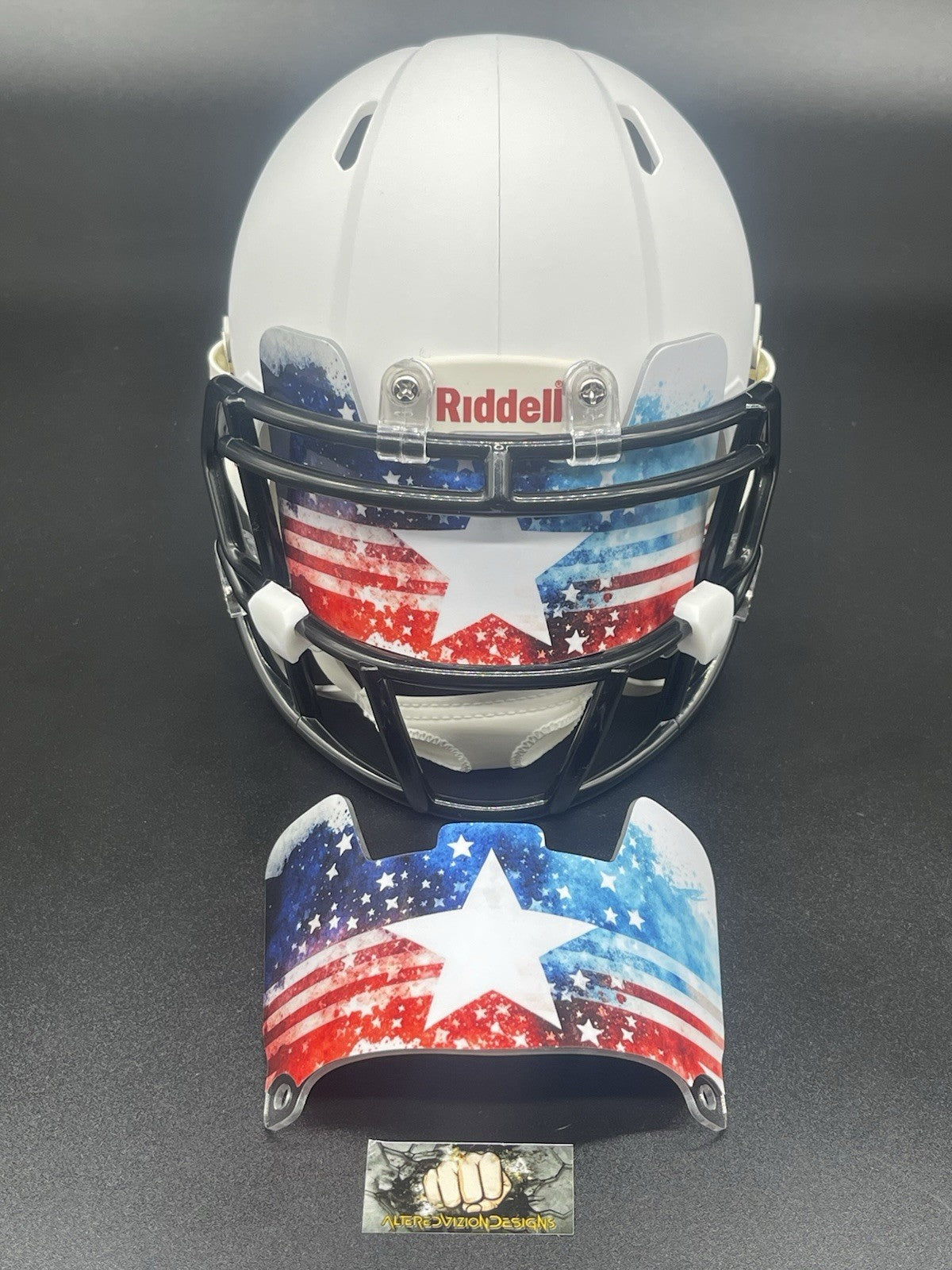 Stars N Stripes Custom Mini Helmet Visor (Hard Style) Riddell Compatible