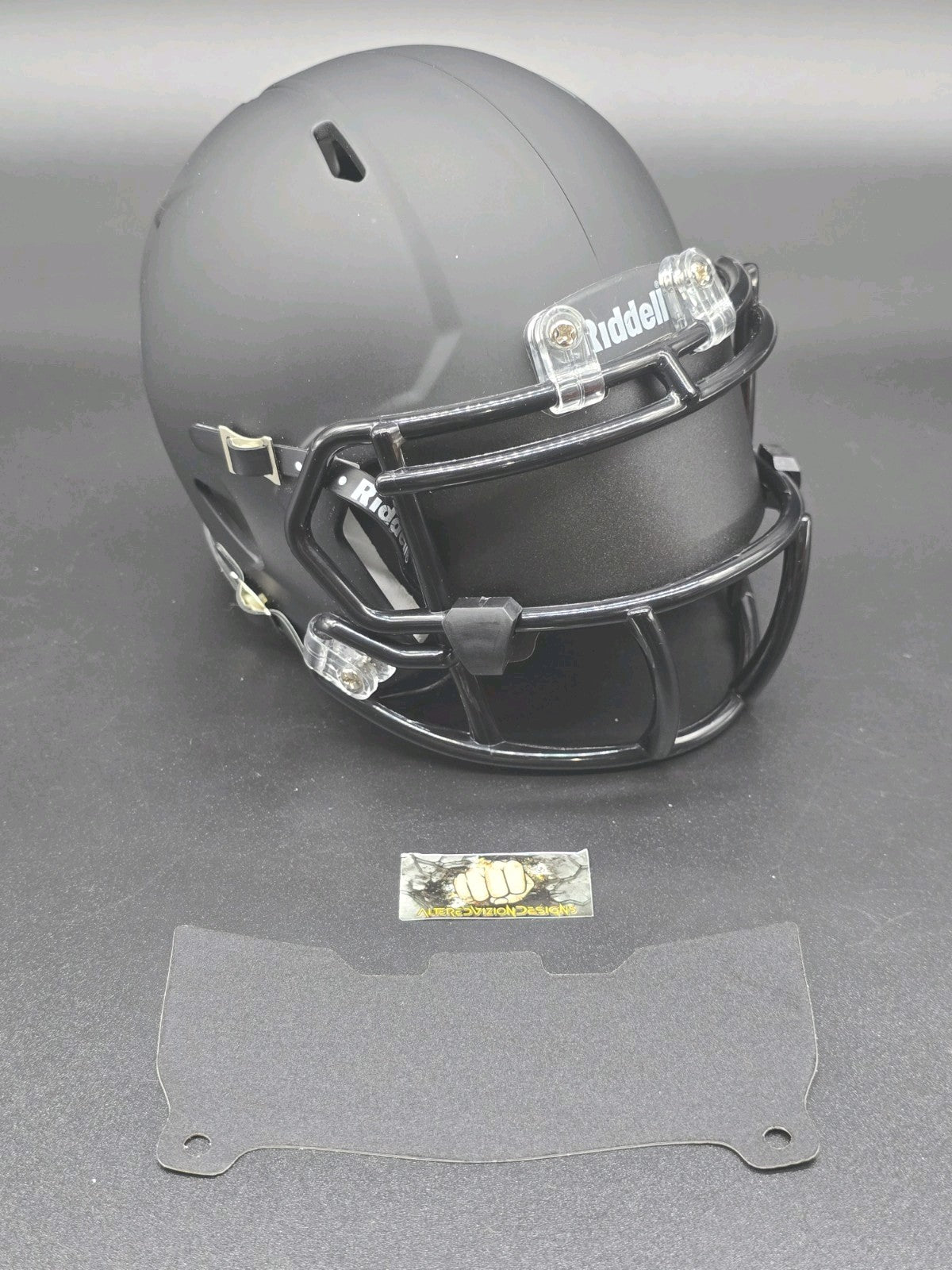 Custom Gray Blaze Mini Helmet Visor (Thin Flexi Style)  Riddell compatible