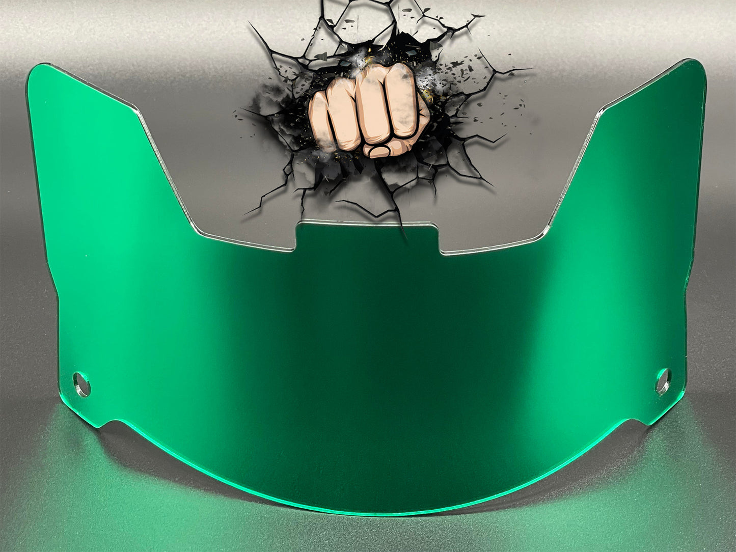 Green Chrome Full Size Visor (Display Only) Replica/Speed/Flex Compatible