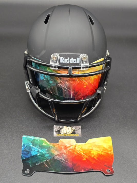 Custom Broken Glass Mini Helmet Visor (Thin Flexi Style)  Riddell compatible
