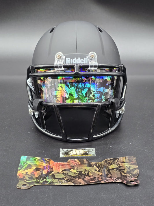 Custom Silver Gloss Mini Helmet Visor (Thin Flexi Style)  Riddell compatible