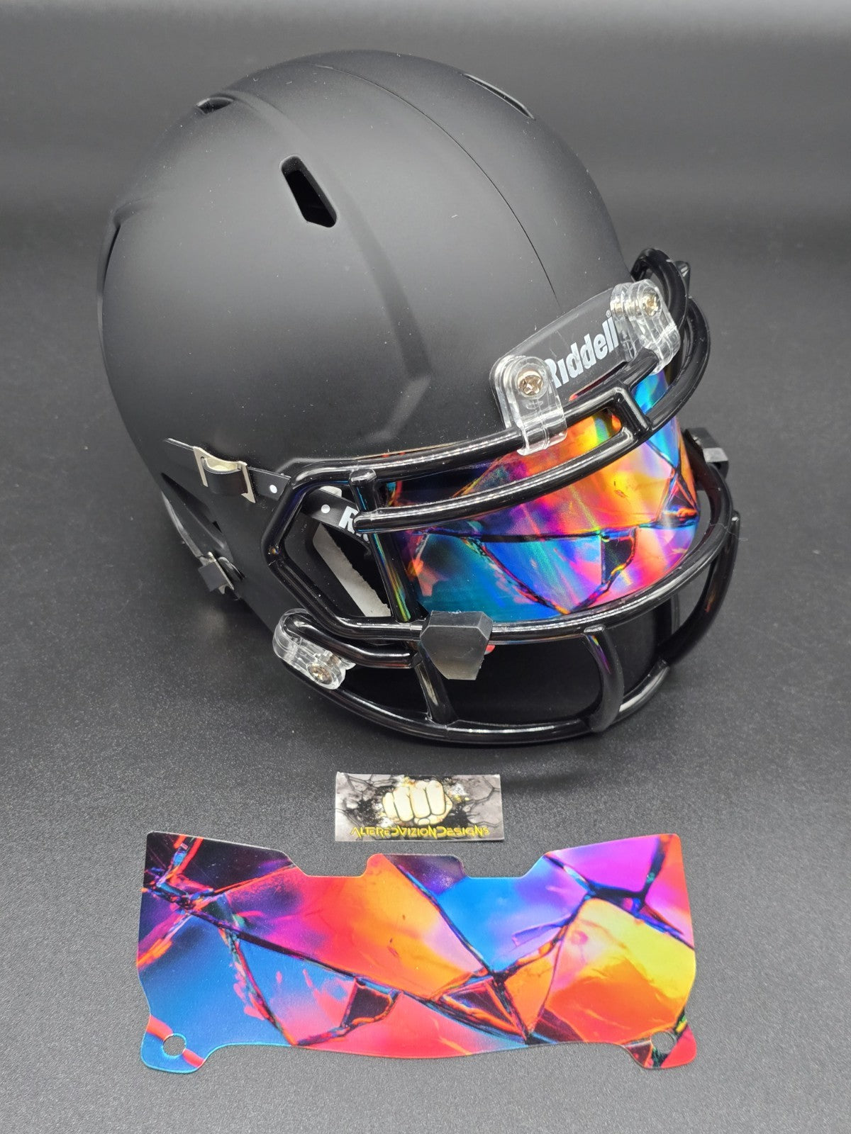 Custom Stained Glass Mini Helmet Visor (Thin Flexi Style)  Riddell compatible