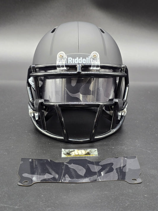 Custom Black Camo Mini Helmet Visor (Thin Flexi Style)  Riddell compatible