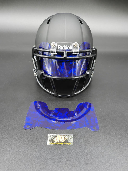 Custom Blue Gloss Mini Helmet Visor (Thin Flexi Style)  Riddell compatible