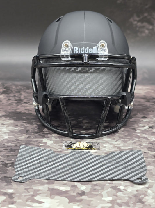 Custom Gray Carbon Mini Helmet Visor (Thin Flexi Style)  Riddell compatible